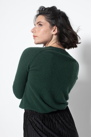 Pull Etret 100% cachemire, 2 fils - Col rond - Vert foncé