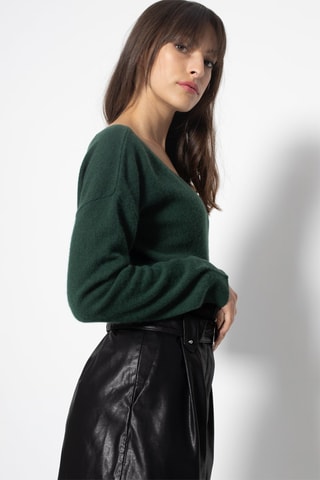 Pull Faraut 100% cachemire, 2 fils - Col rond - Vert foncé