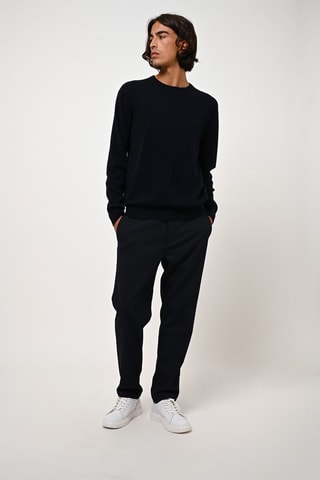 Pull Aiglière 100% cachemire, 2 fils - Col rond - Bleu marine