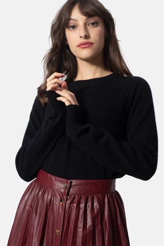 Pull Etret 100% cachemire, 2 fils - Col rond - Noir