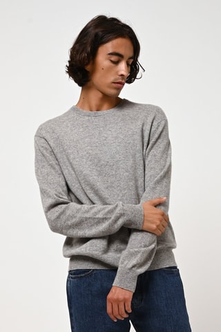 Pull Aiglière 100% cachemire, 2 fils - Col rond - Gris chiné