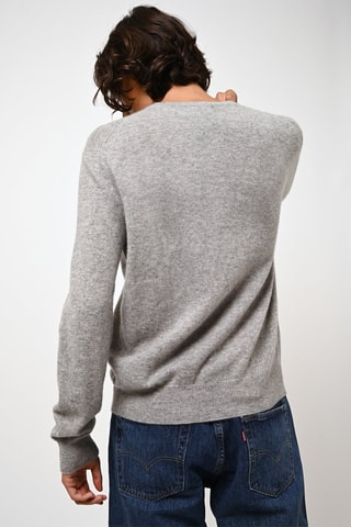 Pull Aiglière 100% cachemire, 2 fils - Col rond - Gris chiné