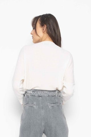 Pull Goléon 100% cachemire, 2 fils - Col bateau - Ivoire