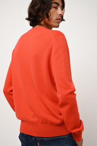 Pull Aiglière 100% cachemire, 2 fils - Col rond - Orange