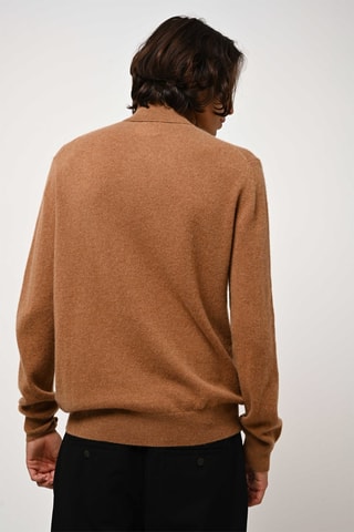 Pull Bange 100% cachemire - Col montant - Noisette