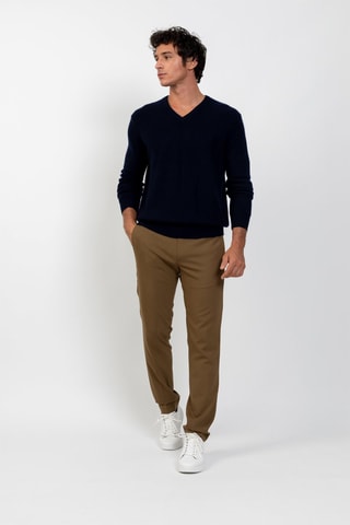 Pull Victor 100% cachemire, 4 fils - Col en V - Bleu marine, 268 g