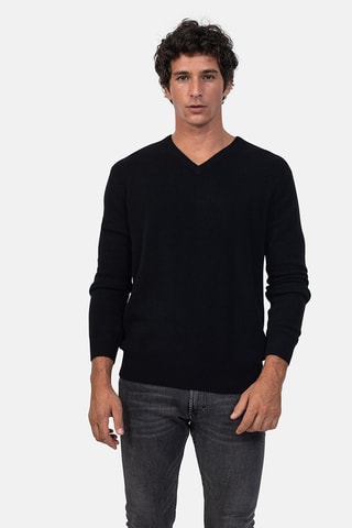 Pull Victor 100% cachemire, 4 fils - Col en V - Noir, 268 g