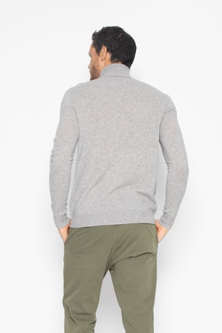 Pull Bange 100% cachemire, 2 fils - Col montant - Gris clair chiné