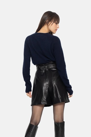 Pull Etret 100% cachemire, 2 fils - Col rond - Bleu marine