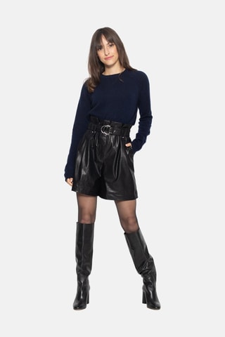 Pull Etret 100% cachemire, 2 fils - Col rond - Bleu marine