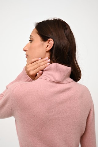 Pull Fornet 100% cachemire - Col montant - Bois de rose