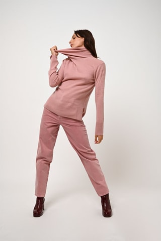 Pull Fornet 100% cachemire - Col montant - Bois de rose