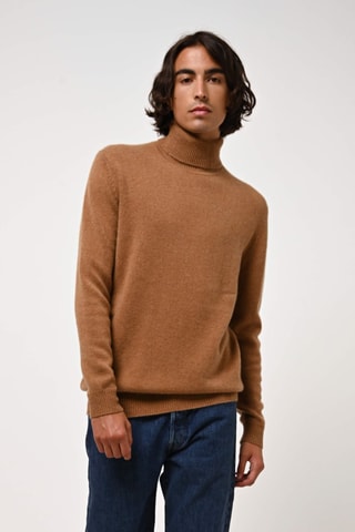 Pull Martin 100% cachemire, 4 fils - Col montant - Noisette, 340 g