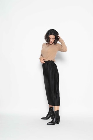 Pull Epéna 100% cachemire, 2 fils - Encolure bateau - Camel chiné