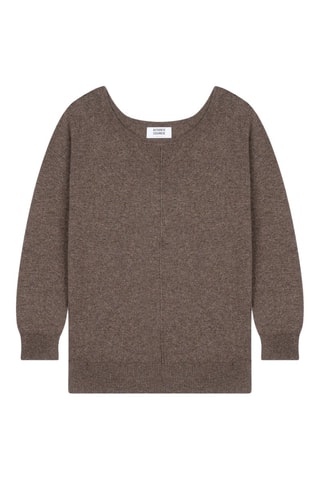 Pull Faraut 100% cachemire, 2 fils - Col rond - Taupe chiné