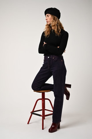 Pull Bella 100% cachemire, 2 fils - Col rond - Noir