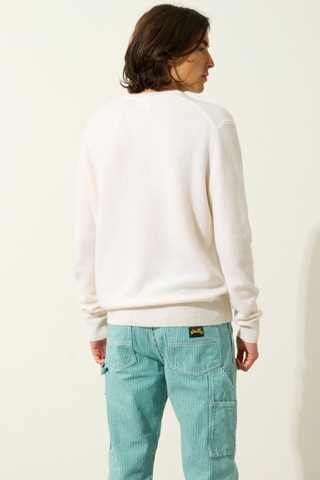 Pull Victor 100% cachemire, 4 fils - Col en V - Neige