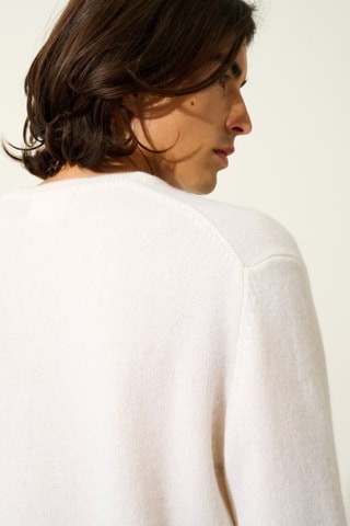 Pull Victor 100% cachemire, 4 fils - Col en V - Neige