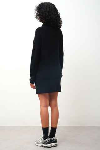 Pull Collin 100% cachemire, 2 fils - Col montant - Noir