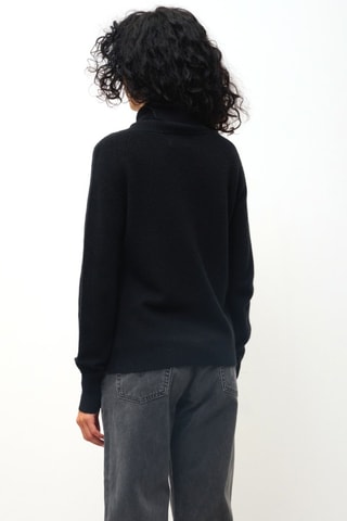Pull Dolce 100% cachemire, 2 fils - Col montant - Noir