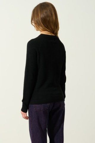 Pull Ecrin 100% cachemire, 2 fils - Col rond - Noir