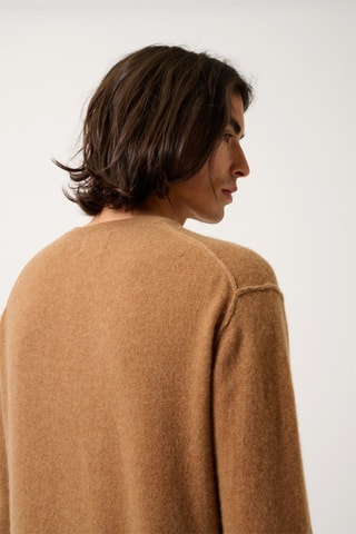 Pull Nolan 100% cachemire, 2 fils - Col rond - Noisette