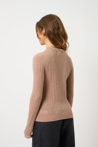 Pull Bella 100% cachemire, 2 fils - Col rond - Beige