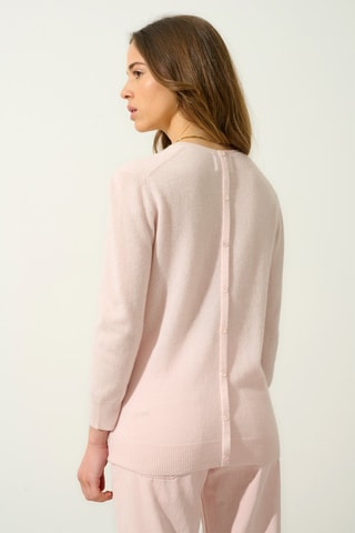 Pull Estaris 100% cachemire, 2 fils - Col rond - Rose