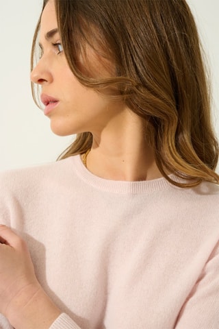 Pull Estaris 100% cachemire, 2 fils - Col rond - Rose