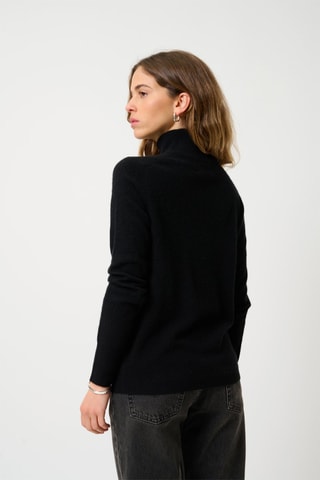 Pull Eileen 100% cachemire, 2 fils - Col montant - Noir