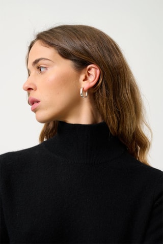 Pull Eileen 100% cachemire, 2 fils - Col montant - Noir