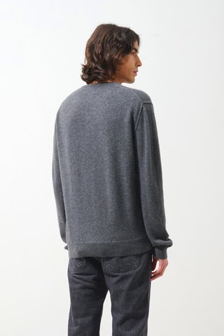 Pull Timeo 100% cachemire, 2 fils - Col en V - Anthracite chiné