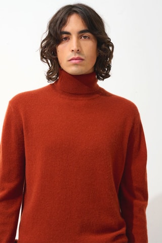 Pull Bange 100% cachemire, 2 fils - Col montant - Ecureuil