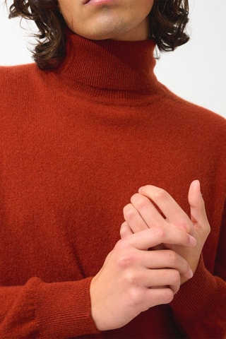 Pull Bange 100% cachemire, 2 fils - Col montant - Ecureuil