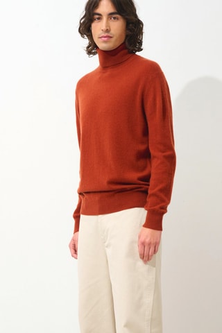 Pull Bange 100% cachemire, 2 fils - Col montant - Ecureuil