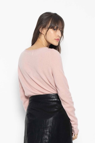 Pull Criou 100% cachemire, 2 fils - Encolure bateau - Rose