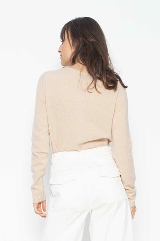 Pull Epéna 100% cachemire, 2 fils - Encolure en U - Beige