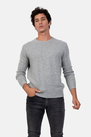 Pull Victo 100% cachemire, 4 fils - Col rond - Gris chiné