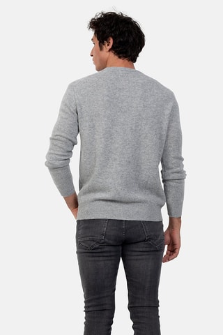 Pull Victo 100% cachemire, 4 fils - Col rond - Gris chiné