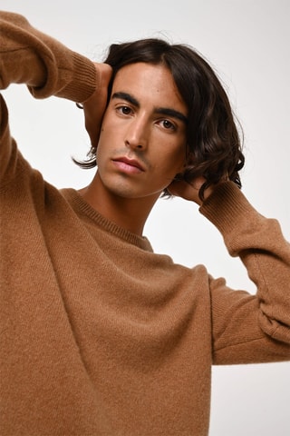 Pull Victo 100% cachemire, 4 fils - Col rond - Noisette, 268 g