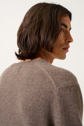 Pull Victor 100% cachemire, 4 fils - Col en V - Taupe chiné