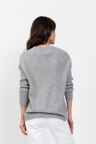 Pull Daria 100% cachemire, 2 fils - Col rond - Gris chiné