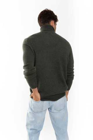 Pull Martin 100% cachemire, 4 fils - Col montant - Kaki chiné