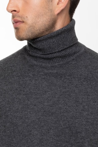 Pull Martin 100% cachemire, 4 fils - Col montant - Anthracite chiné
