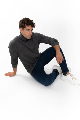 Pull Martin 100% cachemire, 4 fils - Col montant - Anthracite chiné