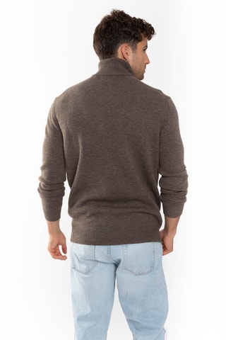 Pull Martin 100% cachemire, 4 fils - Col montant - Taupe chiné
