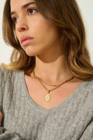 Pull Grasmoor 100% cachemire, 2 fils - Col en V - Gris