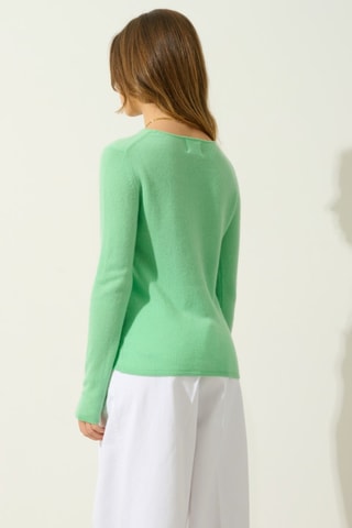 Pull Epéna 100% cachemire, 2 fils - Col rond - Vert 