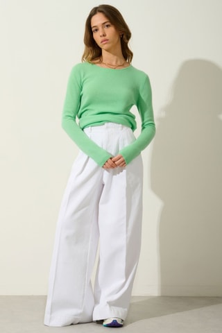 Pull Epéna 100% cachemire, 2 fils - Col rond - Vert 