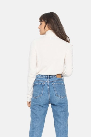 Pull Bise 100% cachemire, 2 fils - Col montant - Ecru